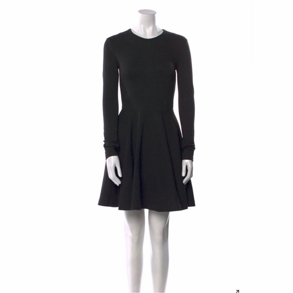 Alexander McQueen Black Jersey Long Sleeve Mini Dress